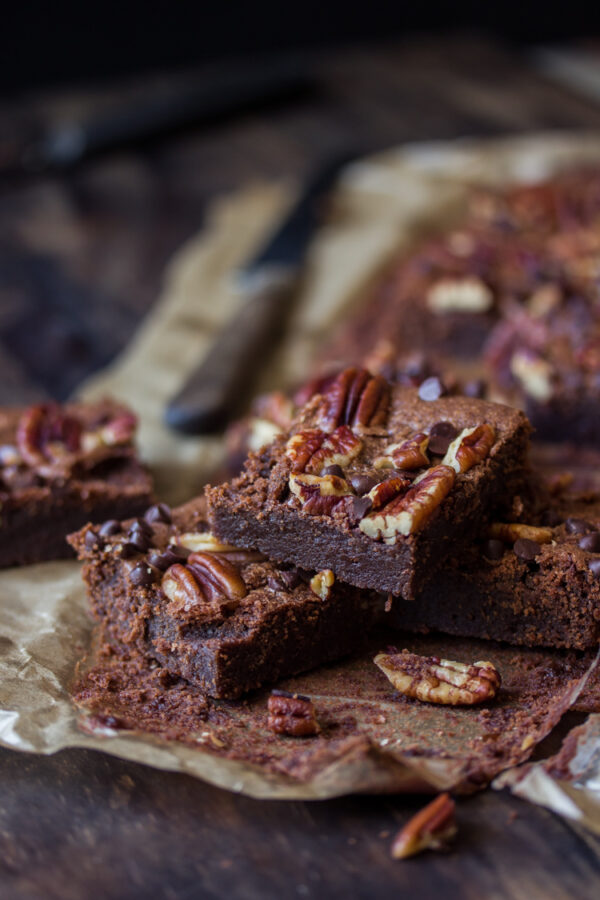 Brownie chocolat et noix de pécan fondant et vegan