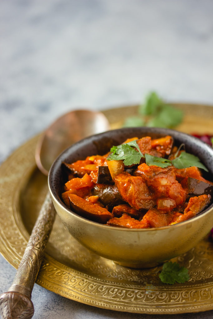 Curry d'aubergine vegan
