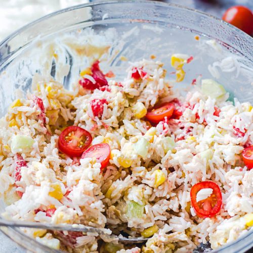 Salade de riz de konjac aux poivrons et à la mayonnaise légère, salade de  riz minceur