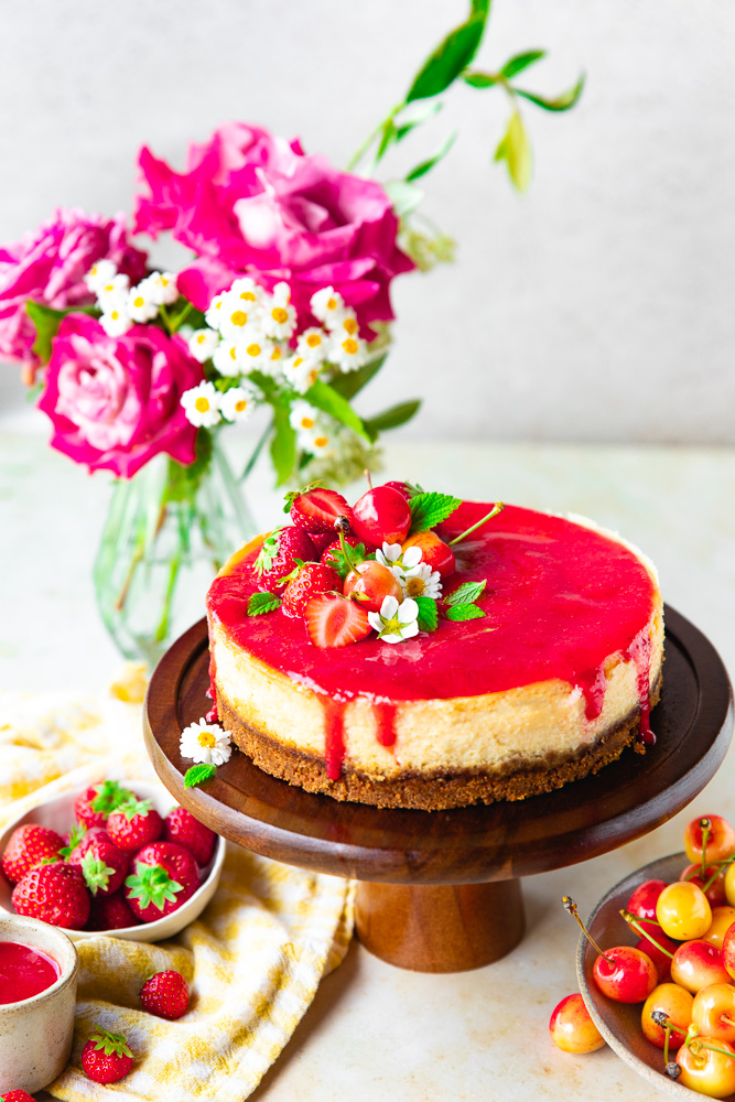 Cheesecake vegan à la fraise