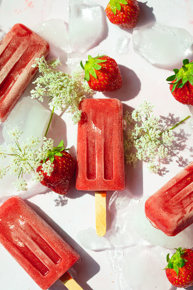 Glace à la fraise sans sorbetière