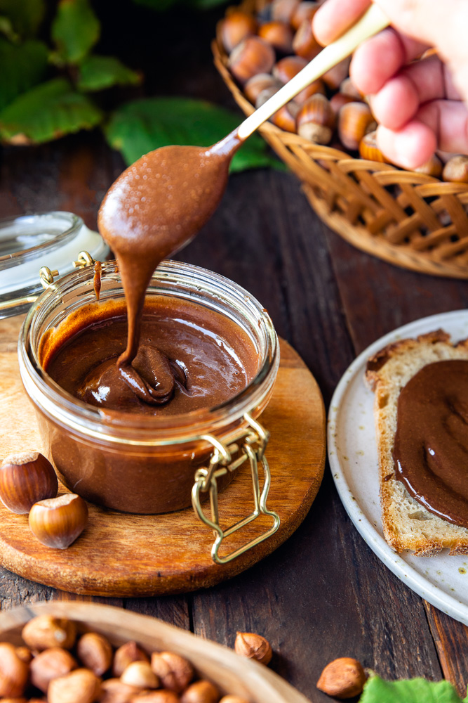 Pâte à tartiner avec des noisettes